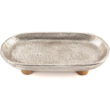 Cumba Selection Ayaklı Silver Resin Tepsi