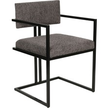 Solano Design Tush Gri Metal Yemek Odası Sandalyesi