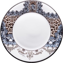 Roberto Cavalli Palazzo Pitti Leopar Desenli Porselen Pasta Tabağı 21 cm