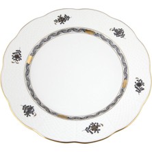 Herend Apponyi Siyah Desenli Porselen Yemek Tabağı 28.5 cm