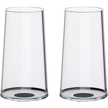 Split Glass Siyah Cam 2'li Şampanya Kadeh Bardağı Seti