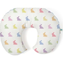 Deux Lapins %100 Pamuk Rainbow Lapin Blue Bebek Emzirme Destek Yastığı Renkli Silüet ve Rahatlık