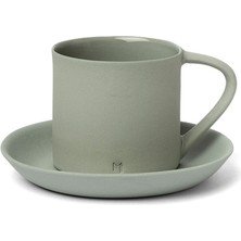 Masuma Ceramics Grey Porselen Türk Kahvesi Fincan ve Tabağı 90 ml