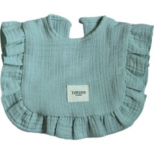 Totzee Mint Müslin Fırfırlı Unisex Bebek Mama Önlüğü