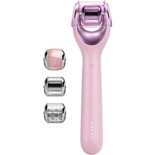 Geske Microneedle Face Roller Pink Mikro Iğneli Buz Başlığı Pembe Kuvars Başlıklı Dermaroller Bakım Cihazı