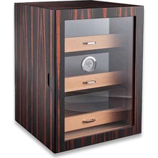 Cigarloong Kahve Camlı 3 Çekmeceli Abanoz 100'S Puro Kutusu Humidor