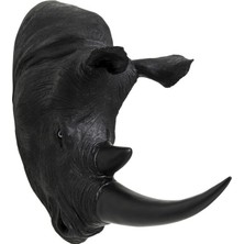 Kare Design Antique Gergedan Kafası Siyah Duvar Dekorasyonu