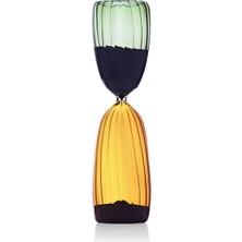 Ichendorf Milano Times Yeşil ve Amber Cam Kum Saati 25 x 6 cm