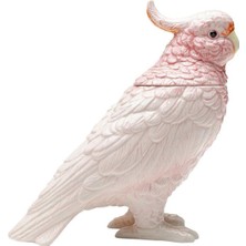 Kare Design Exotic Bird Pembe Seramik Dekoratif Kavanoz