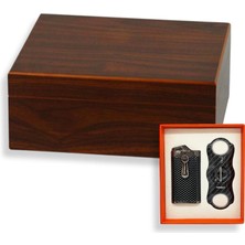 Cigarloong Cedar Alman Humidor Puro Kutusu Karbon Çakmak Kesici Seti