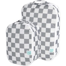 Bumkins Charcoal Check 2'li Çanta Düzenleyici Seti