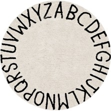 Lorena Canals Round Abc Natural-Siyah Çocuk Odası Halısı 150 cm
