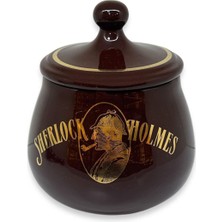 Lubinski Italy Sherlock Holmes Kahve El Yapımı Seramik Küçük Boy Pipo Tütün Kavanozu