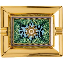 Versace Jungle Animalier Porselen Kül Tablası 16 cm