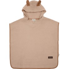 Miniboni Bej 4 Katlı Müslin Unisex Bebek Panço Bornoz