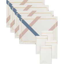 Meja Atelier Maya Edinburgh 4'lü Amerikan Servis ve Maya Ivory 4'lü Peçete Seti