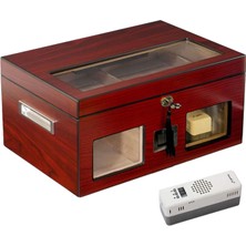 Cigarloong Humidor Maun Elektronik Nemlendiricili Camlı Puro Kutusu
