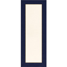 Roumélie Orientale Ocean Noir Işlemeli Lacivert ve Krem Pamuklu Runner 150 x 50 cm