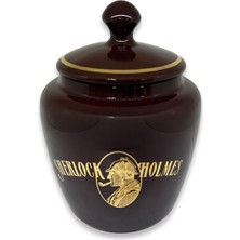Lubinski Italy Sherlock Holmes Kahve El Yapımı Seramik Büyük Boy Pipo Tütün Kavanozu