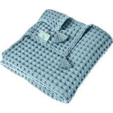 Casadora Baby Mavi %100 Pamuk Waffle Bebek Pike Örtü 90 x 120 cm
