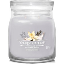 Yankee Candle Smoked Vanilla Cashmere Gri Orta Mum 368 G