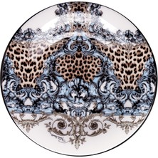 Roberto Cavalli Palazzo Pitti Leopar Desenli Porselen Ekmek ve Tatlı Tabağı 16,5 cm