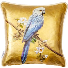 Elif Erdem Lucky Parrot Desenli Keten Dekoratif Kırlent 45 x 45 cm