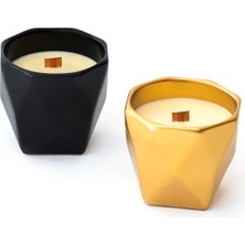 Maison Monson Moi Gold Luxury Floral ve Moi Black Luxury Ahşap Kokulu Mum 2X130 gr