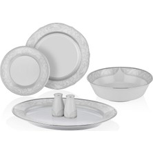 Noritake Flanders Platinum Beyaz 29 Parça 12 Kişilik Yemek Takımı