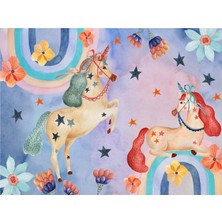 Hueppi The Night Spell Renkli Mor Hipoalerjenik Çocuk Halısı 160 x 230 cm