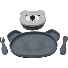 Tumtum Kev Koala Gri 5'li Silikon Vakumlu Yemek Seti