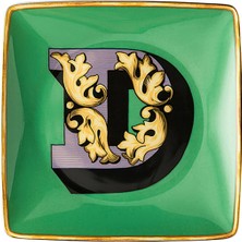 Versace Alphabet Porselen D Harfli Dekoratif Tabak 12 cm