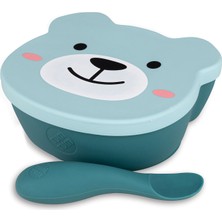 Tumtum Boris Bear Silikon Vakumlu Kapaklı Kase ve Kaşık Seti
