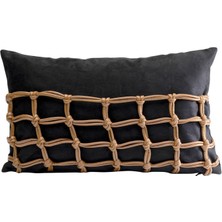 Kare Design Grete Siyah Pamuklu Kırlent 50 x 30 cm