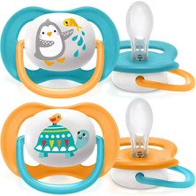 Philips Avent Ultra Air Turuncu Mavi 6-18 Ay Silikon 2'li Emzik