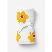 Itsy Bitsy Kids Amulet Lemon Bloom Sarı Desenli Pamuk Müslin Bebek Örtüsü 100 x 100 cm