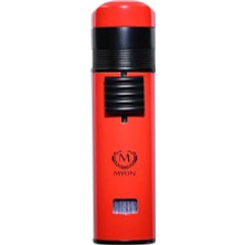 Myon Paris Bayonet Kırmızı 3 Pürmüz Alev Delicili Puro Çakmağı