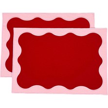 Matis Home Line Nora Kırmızı 2'li Amerikan Servis 35 x 50 cm