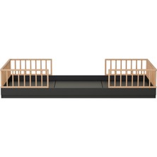Babywulf Dual Siyah Montessori Çocuk Karyola 90 x 190 cm