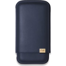 Davidoff Iconic Seri Lacivert Gold Deri 3'lü 64 Ring Puro Kılıfı