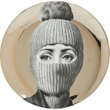 Fornasetti Tema E Variazioni Siyah Porselen Dekoratif Tabak