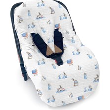Deux Lapins %100 Bébé Lapin Müslin Ana Kucağı Kılıfı