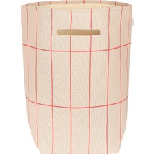 Nobodinoz Vibes Pink Red Grid Büyük Boy Çocuk Odası Düzenleyici Sepet