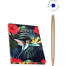 Piguet Sigma V L’doré & Hummingbird's Song 14 Ayar Altın Kaplama Tükenmez Kalem ve Defter Seti