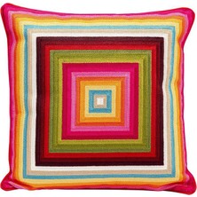 Kare Design Artistic Square Desenli Renkli Pamuklu Kırlent 50 x 50 cm