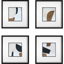 Klé Studio Abstract Kağıt Üzeri 4'lü Akrilik El Yapımı Tablo 40X40 cm