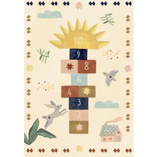 Hueppi Bunny Hops Sun Pops Hopscotch Bej Çocuk Halısı 120 x 160 cm