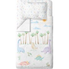 Casadora Baby Dino %100 Organik Pamuk Saten Bebek Çocuk Nevresim Takımı 160 x 220 cm