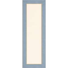 Roumélie Orientale Coastal Mist Işlemeli Açık Mavi ve Krem Pamuklu Runner 150 x 50 cm