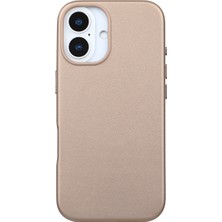 Deercase iPhone 17 Premium Kamera Koruma Darbe Emici Sarı Vegan Deri Gizli Magsafe Uyumlu Telefon Kılıfı